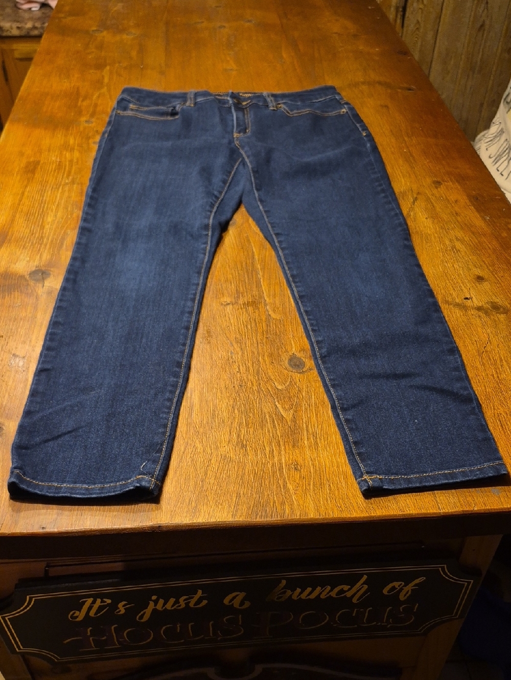 Michael Kors Womans Straight-Leg Dark Blue Jeans